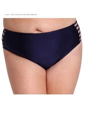 Lysa Swim bottoms Plus size Woman’s 2X 22-24W navy blue with strappy sides